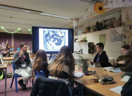 Img 20251119 prof bruno currie talks to sixth form classicists