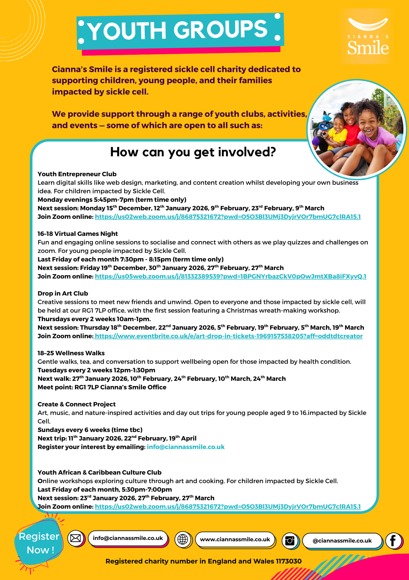 Ciannas smile youth group poster 2026