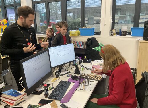 Mrs F checks full house Library Christmas Bingo 18 Dec 2025_Img 9910