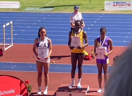 Ruby R Third in 100m final Eng Schools Championships 11 12July2025